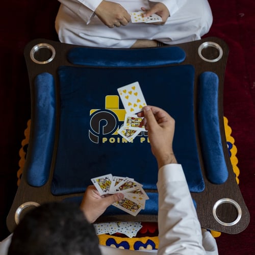 طاولة بلوت منحنية أرضية لون أزرق_Curved Ground Blo...