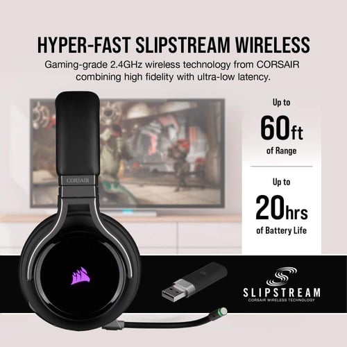سماعة ألعاب لاسلكية Corsair CA-9011185-NA – راحة ف...