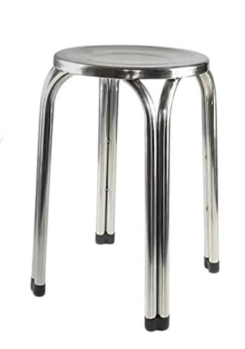 WDA Stainless Steel Round Stacking Stool, Metal Fr...