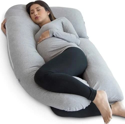 PharMeDoc Pregnancy Pillow, Grey U-Shape Full Body...