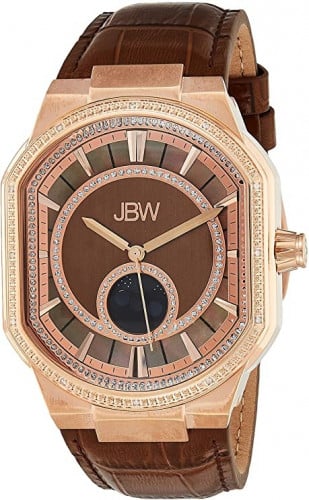 ساعة يد كوارتز بعرض انالوج وسوار من الجلد للرجال م...