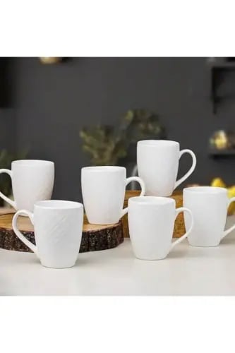 WDA – أكواب سيراميك بيضاء للمشروبات الساخنة والباردة بتصميم عصري