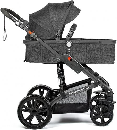 عربة اطفال 3 في 1 من تيكنوم لون رمادي - حزمة من قط...