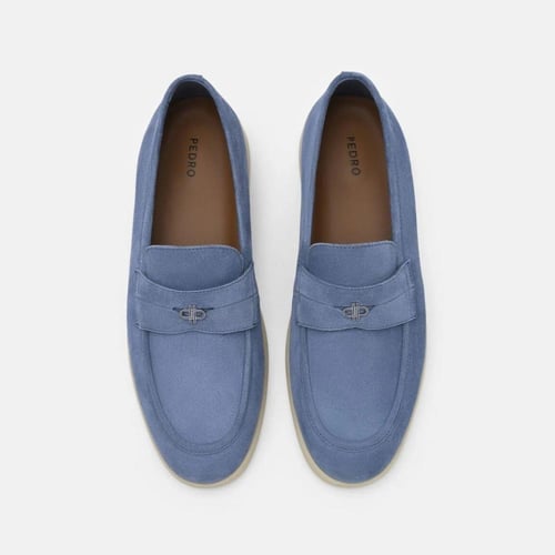 بيدرو Suede Driving Shoes - LIGHT GREY