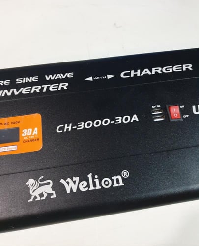محول 3000w موجة نقية جدا صاين ويف 12v مع شاحن بطار...