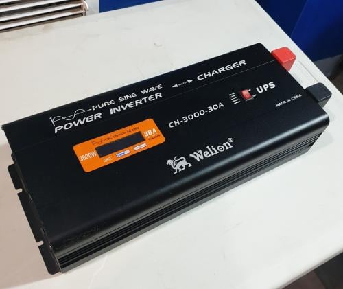 محول 3000w موجة نقية جدا صاين ويف 12v مع شاحن بطار...