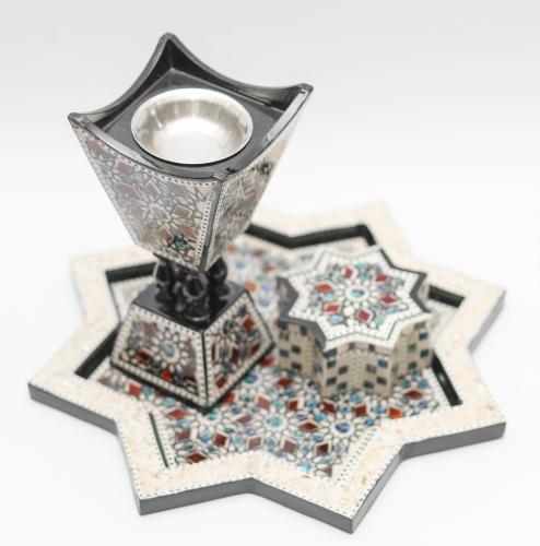 طقم صينية مبخرة وصندوق نجمة