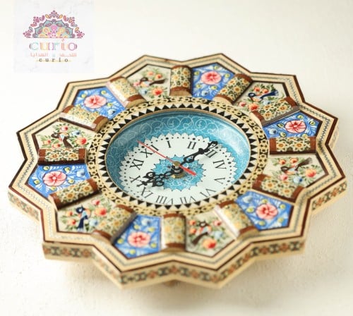 ساعة حائط حجم صغير /صدف + نحاس