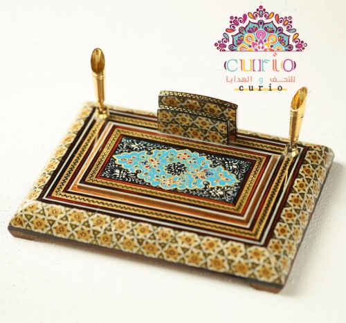 زين #مكتبك - نقش يدوي + صدف ونحاس