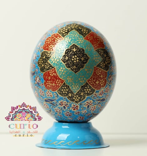 بيض نعام رسم ونقش يدوي +آيات قرآنية