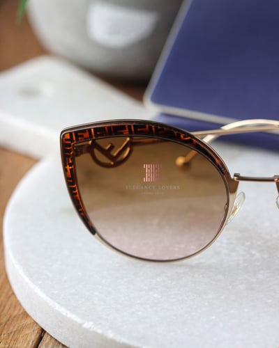 نظارة شمسية نسائية ماركة فندي - Brown Cat Eye