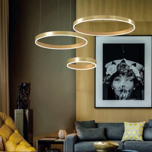 اضاءة مودرن ذهبي دائري 40 سم