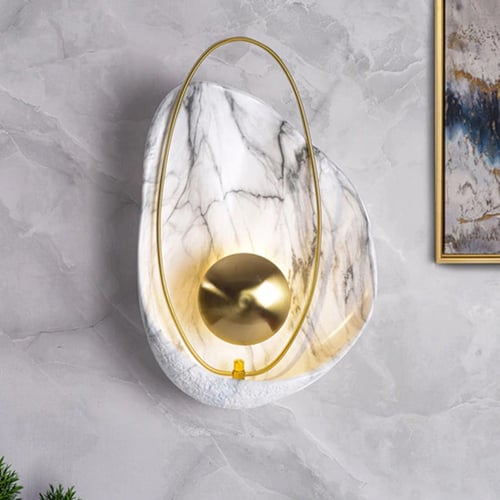 إضاءة جداية رخامية أبيض