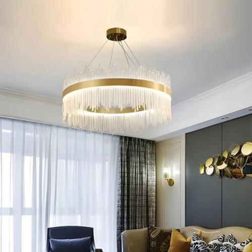 إضاءة ثريا دائري زجاجي