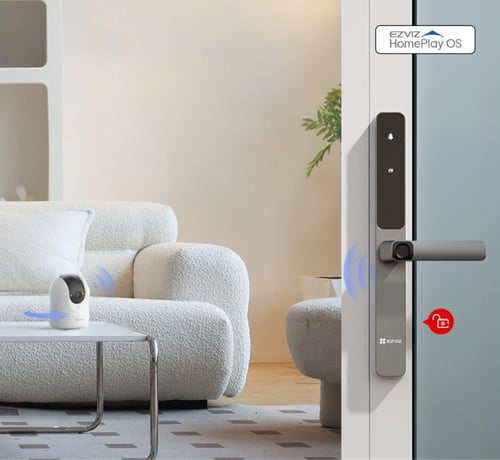 قفل أبواب ألمنيوم ذكي بتصميم نحيف بحماية تناسب الأ...