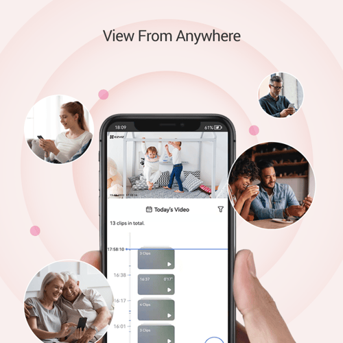 كاميرا مراقبة طفل لاسلكية بتنبيهات بكاء وحركة لون...
