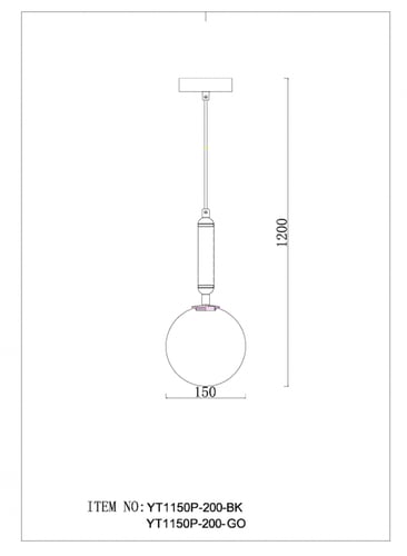إضاءة معلقة مودرن ذهبي عمودي