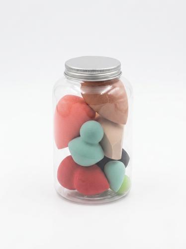 9PCS Mixed Makeup Sponge Jar Set