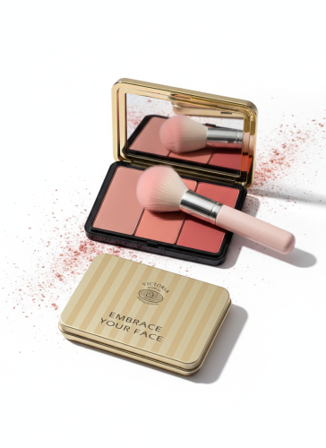 3 Color Matte Blush On Palette