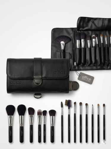 Office Professional Makeup Brush Set with Leather Case – 26 pcs