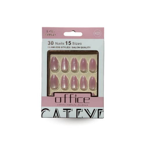 Office 14K 3D Gloss Press-On Nails – 30 pcs