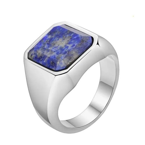 خاتم بحجر طبيعي رجالي