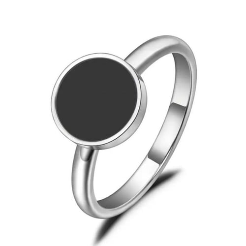 خاتم فضي أسود