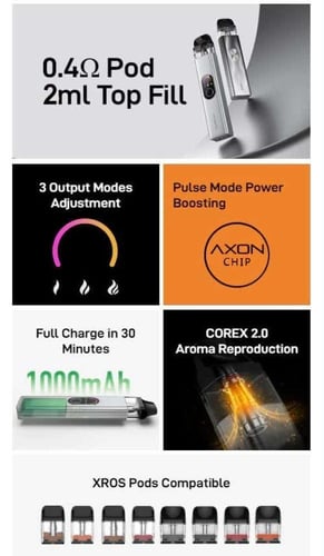 جهاز اكس روز 4 من شركة فابريسو - VAPORESSO XROS 4