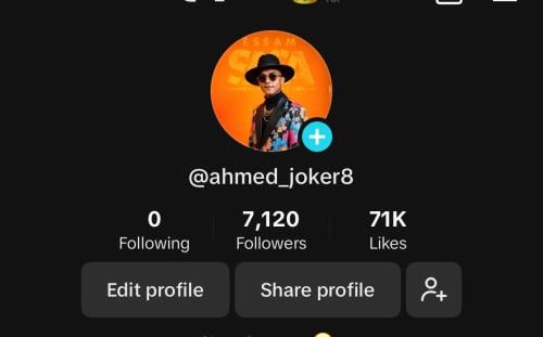 حساب تيك توك 7.1k الف متابع
