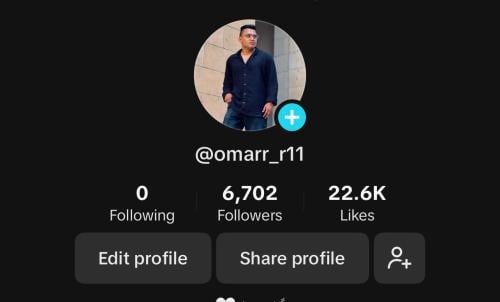 حساب تيك توك 6.7k الف متابع