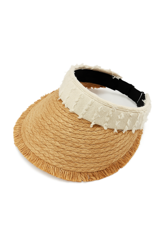 White-Banded Straw Visor