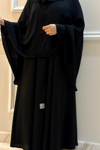 عبايه كريب كلوش مع الخمار