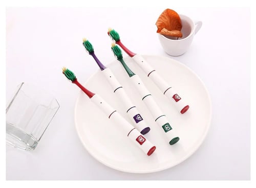 4 قطع فرشاة أسنان مزدوجة ناعمة جدا نانو للعناية با...