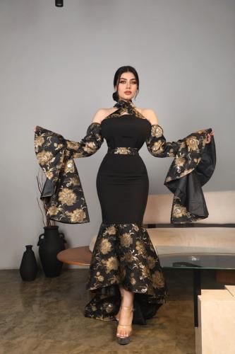 فستان ماشك اكمام جاكار