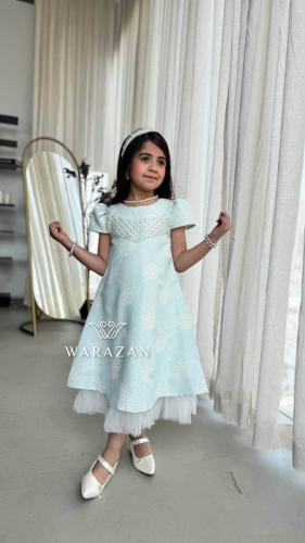 فستان بناتي جاكار ناعم