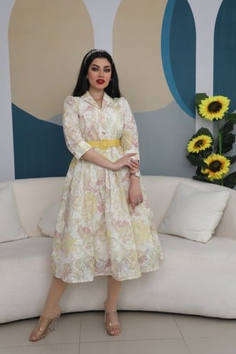 فستان ميد جاكار مشجر