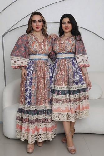 فستان ميد مشجر براند