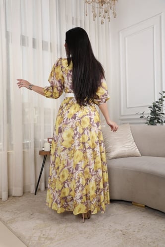 فستان ساتر بأكمام طويله كلوش