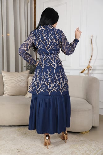 فستان قطعتين انيق بكسرات