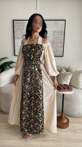 جلابيه رمضانيه بتطريز واكمام طويله