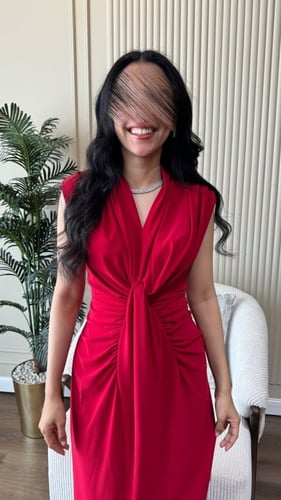 فستان احمر ماسك انيق