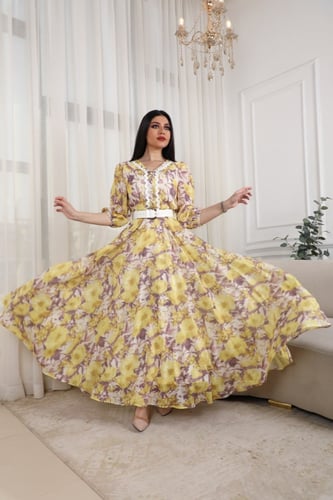 فستان ساتر بأكمام طويله كلوش