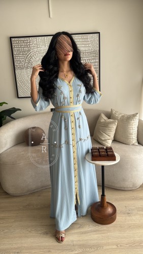 جلابيه راقية بتطريز شك وحزام