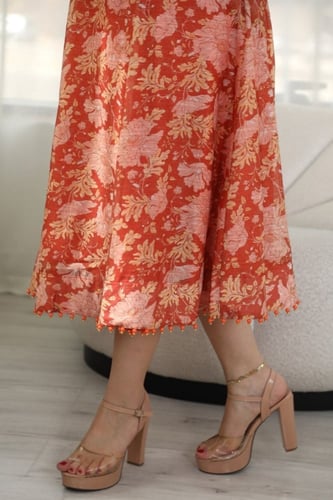 فستان ميد مشجر اورنج