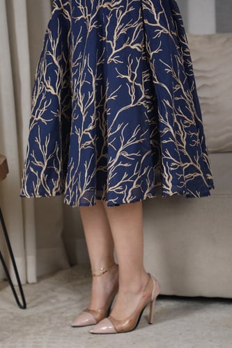 فستان قطعتين انيق بكسرات