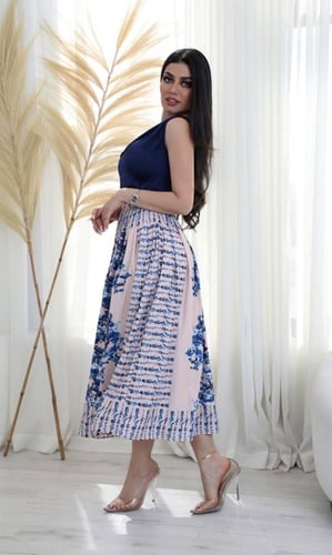 طقم تنوره مشجر بقصة كتف انيقه