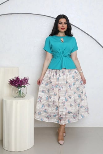 طقم مشجر بلونين