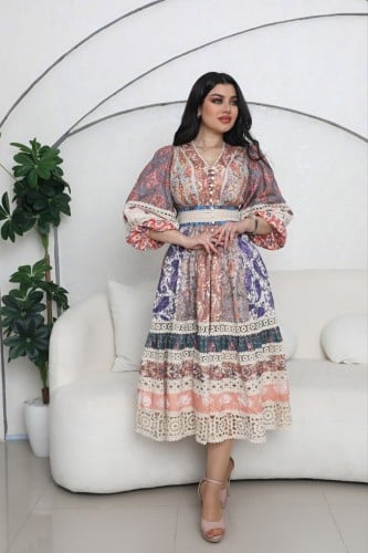 فستان ميد مشجر براند