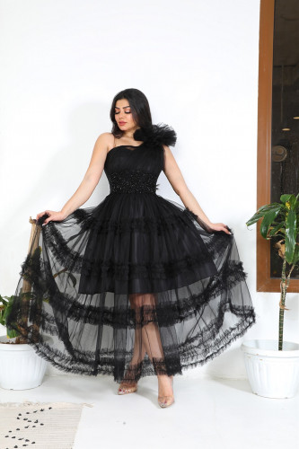 فستان تل فخم