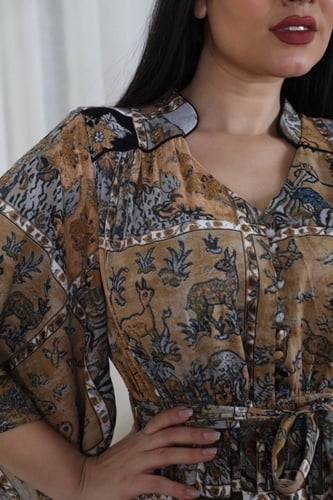 فستان مشجر طويل بمقاسات كبيرة